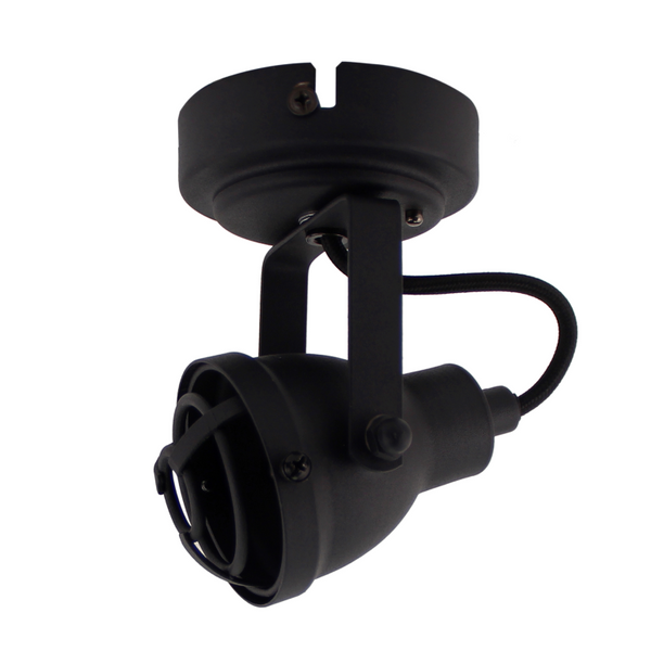 Deze zwarte plafondlamp uit de Industrie-serie heeft een robuuste uitstraling. Perfect voor een stoere, industriële sfeer.