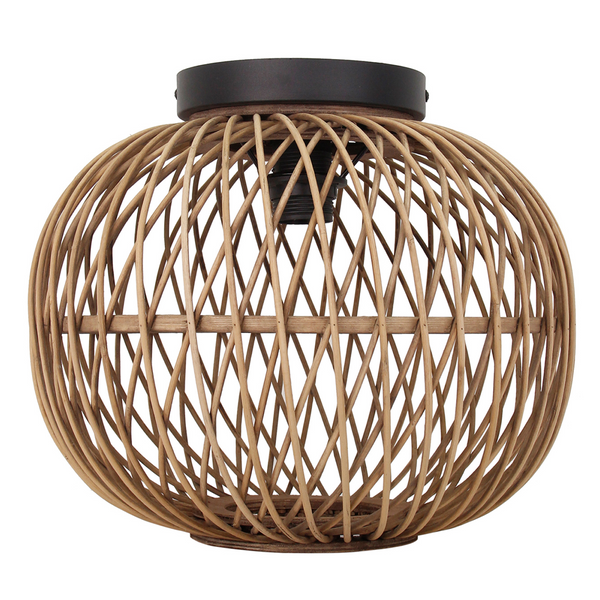 De Nature Diagonaal Rond plafondlamp in bruin brengt de natuurlijke sfeer in huis. Perfect voor een landelijk interieur.