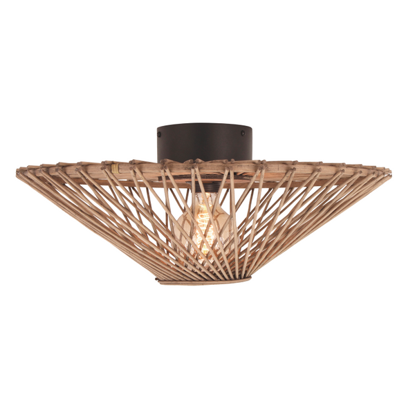 Moderne bruingekleurde plafondlamp Nature Trapeze met een speelse uitstraling. Ideaal voor een warme, gezellige sfeer.