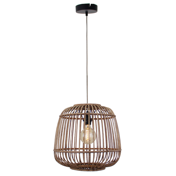 De Nature Trapeze hanglamp in natuurlijk bruin brengt een warme, landelijke sfeer in je interieur.
