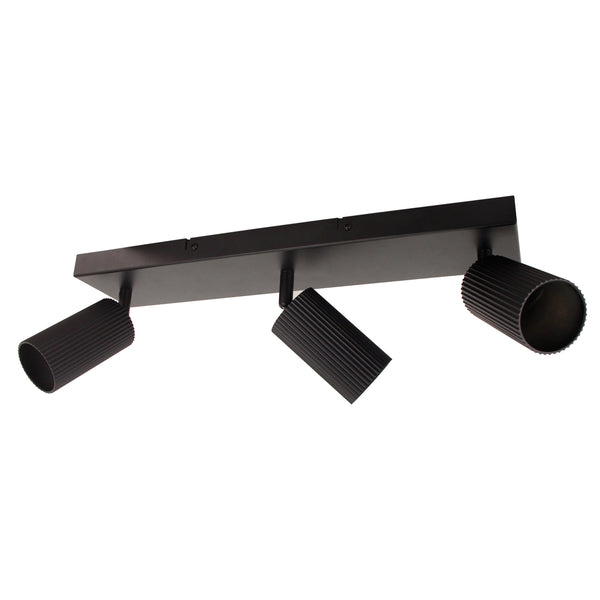 Deze zwarte plafondlamp Rigo heeft een robuuste uitstraling. Perfect voor een industrieel interieur of moderne ruimtes.