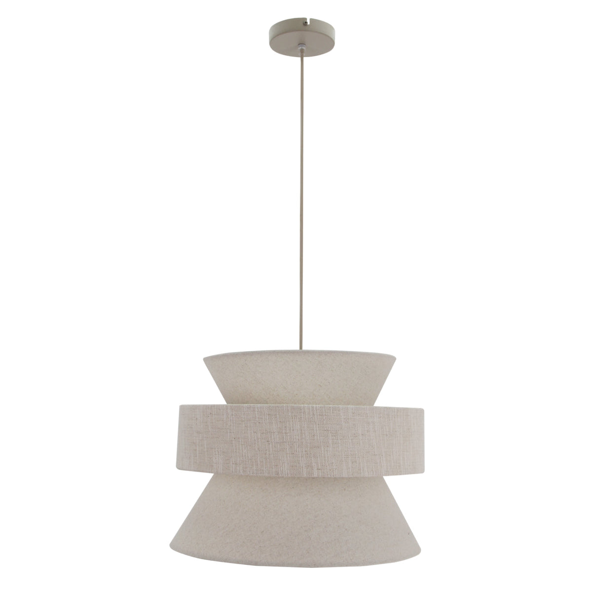 De Scarlisa hanglamp in beige straalt een warme Japandi-sfeer uit. Perfect voor een stijlvol en serene interieur.