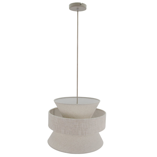 Beige Scarlisa hanglamp met een warme, natuurlijke uitstraling. Perfect voor een serene Japandi sfeer in uw interieur.