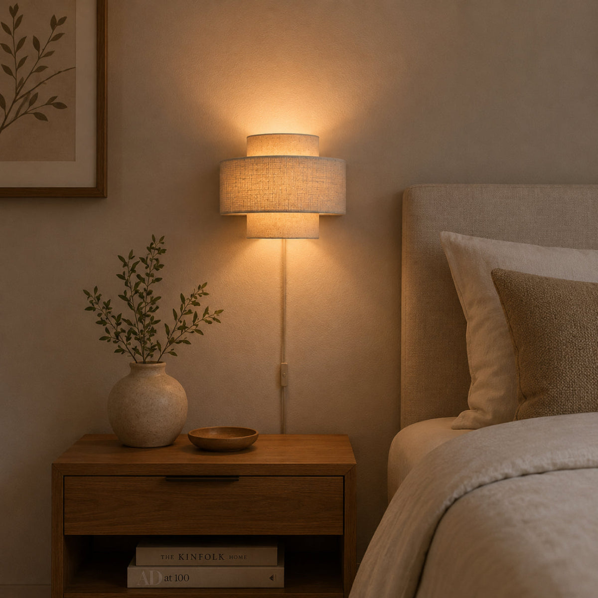 De beige Trilo wandlamp voegt een warme, Japandi-touch toe aan je interieur. Perfect voor een sfeervolle ambiance.