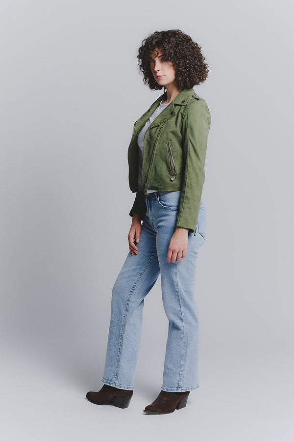 Chiodo Donna Bis Camoscio 100% vera pelle Made in Italy - Barone Firenze