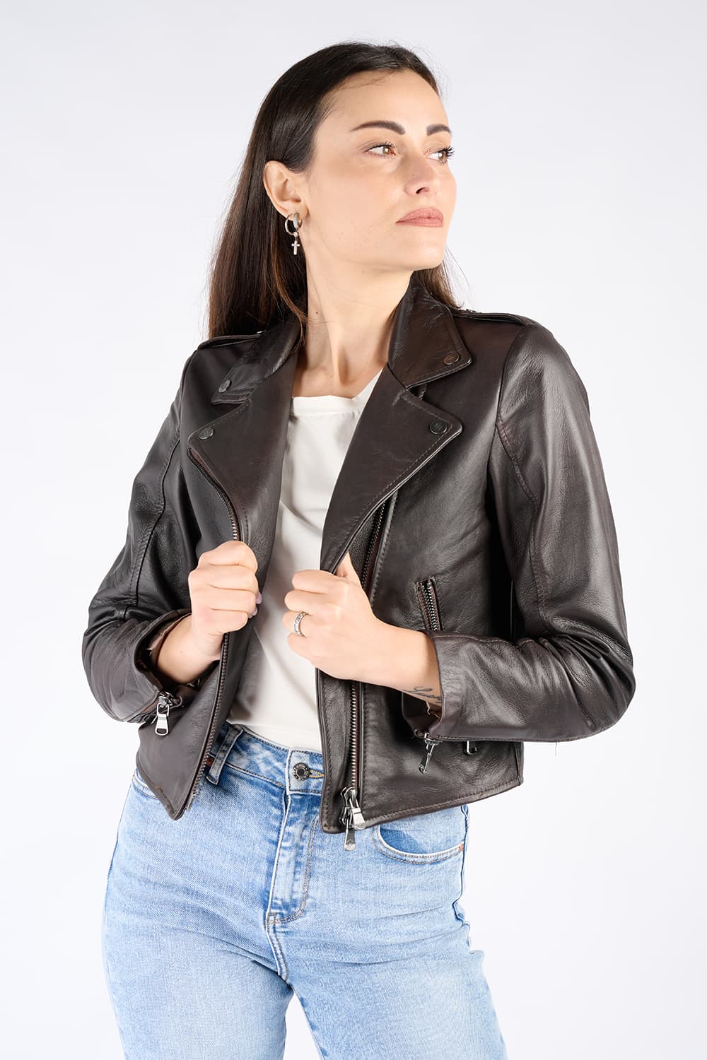 Chiodo Donna Bis giacca 100% vera pelle Made in Italy - Barone Firenze