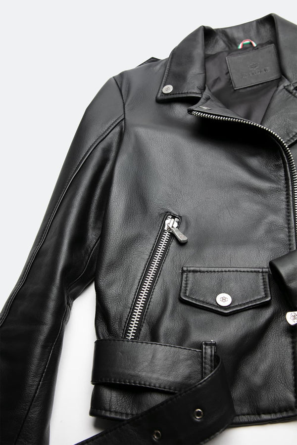 Chiodo Donna giacca 100% vera pelle Made in Italy- Barone Firenze