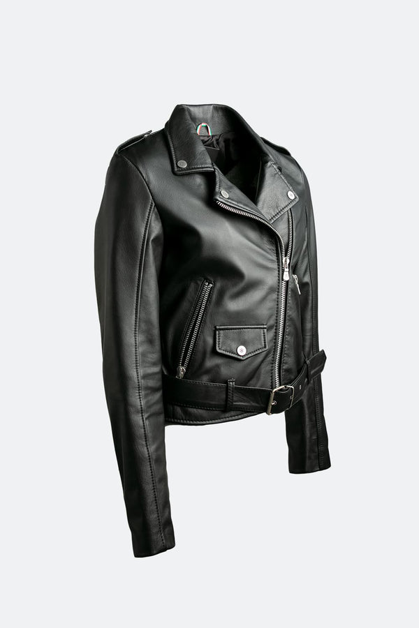 Chiodo Donna giacca 100% vera pelle Made in Italy- Barone Firenze