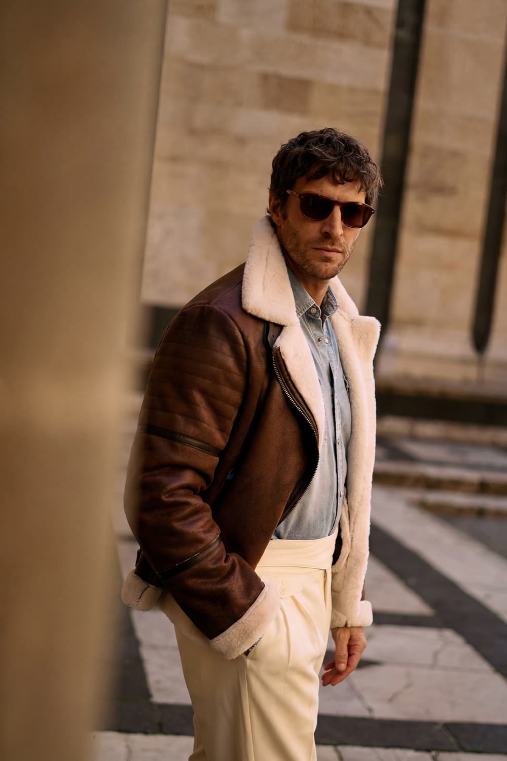 Chiodo Gold Shearling Style uomo Made in Italy - Barone Firenze