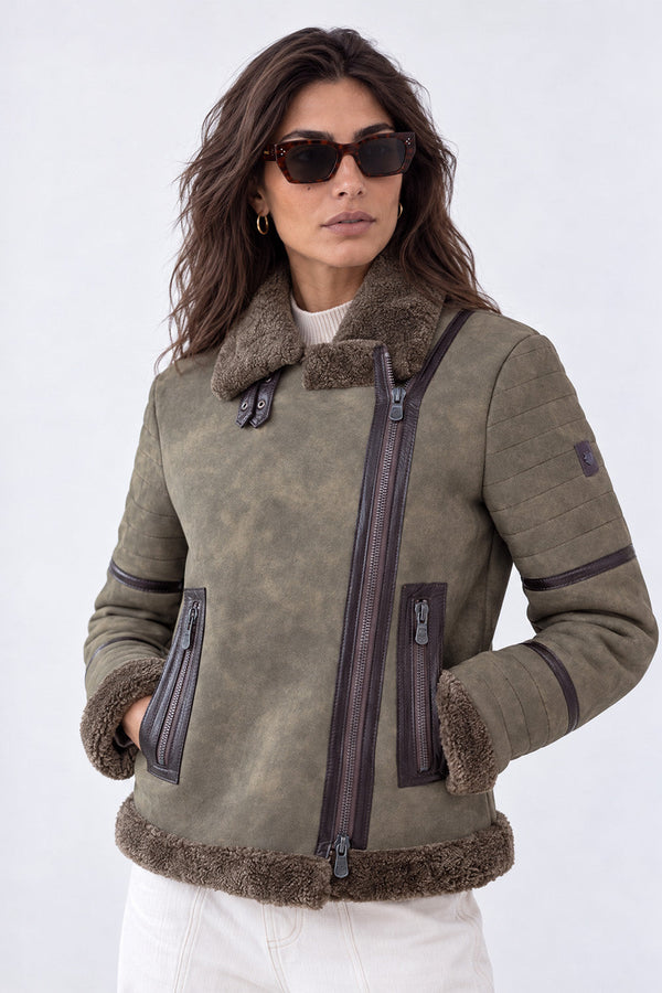Chiodo Gold Shearling Style donna Made in Italy - Barone Firenze