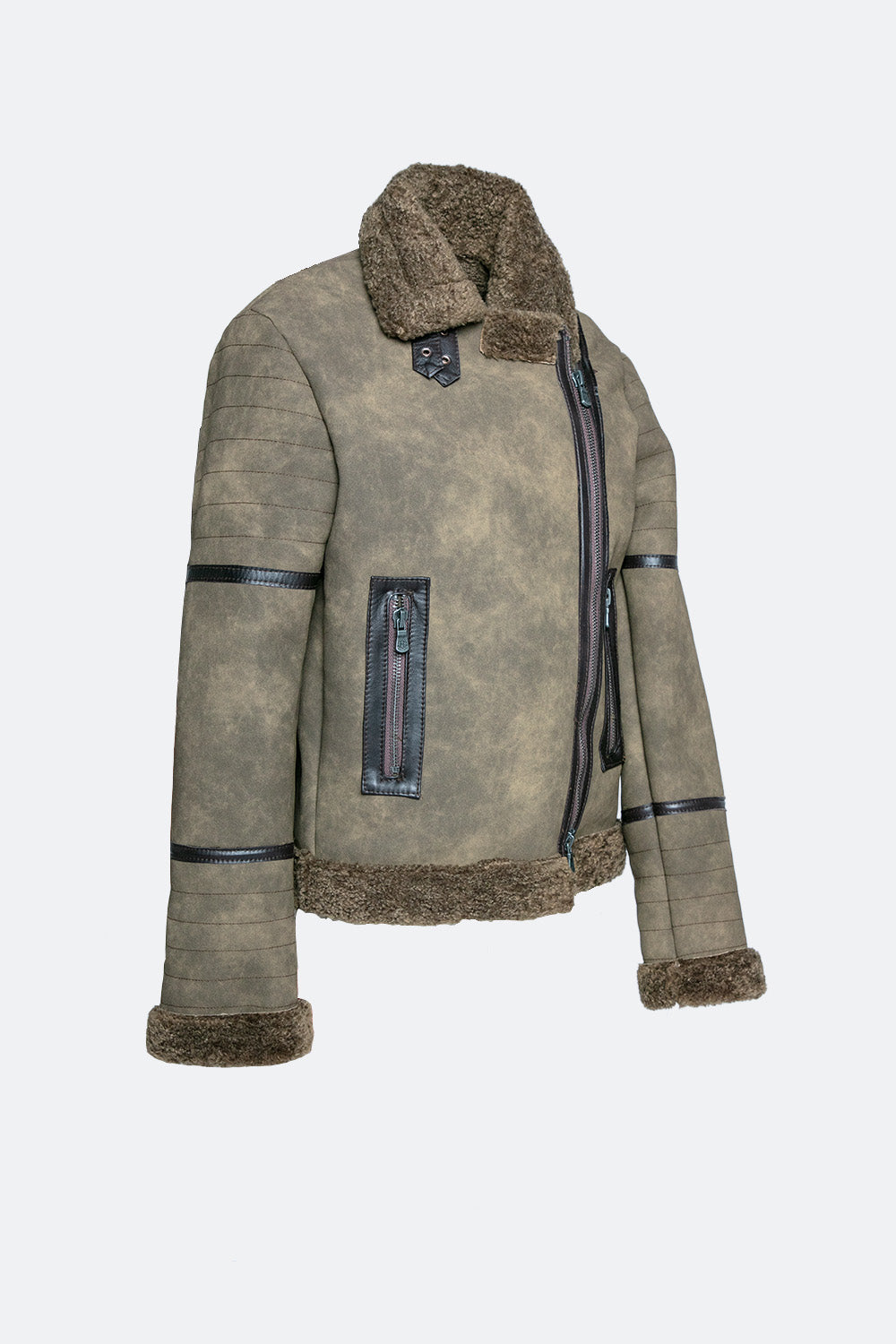 Green Shearling Style Jacket for Women