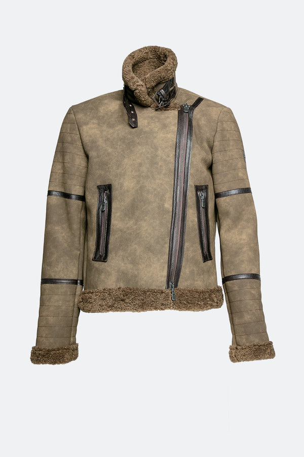 Gold Shearling Style Jacket Green