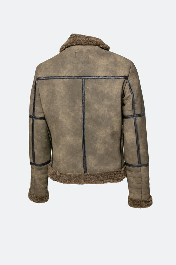 Gold Shearling Style Jacket Green