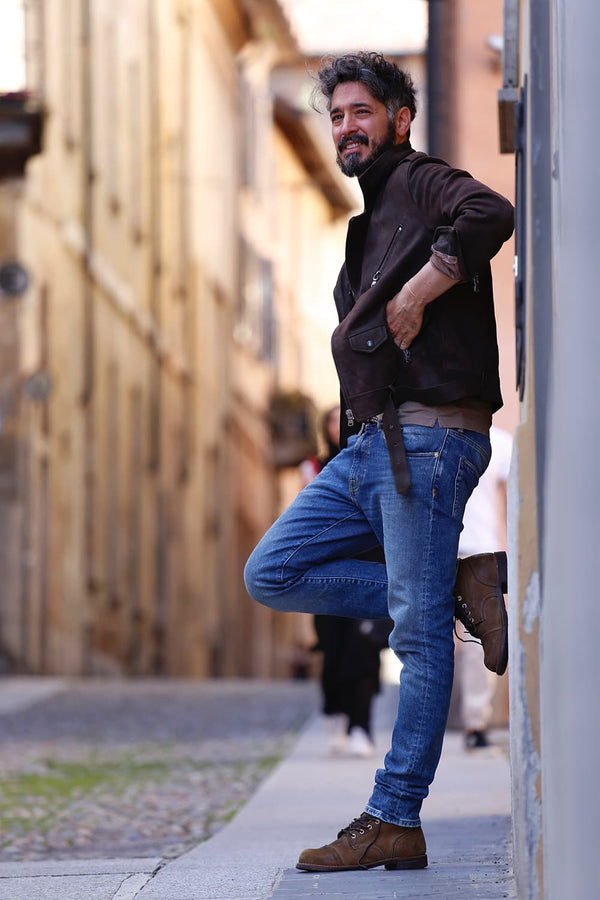 Chiodo Uomo Oleato giacca 100% vera pelle Made in Italy - Barone Firenze