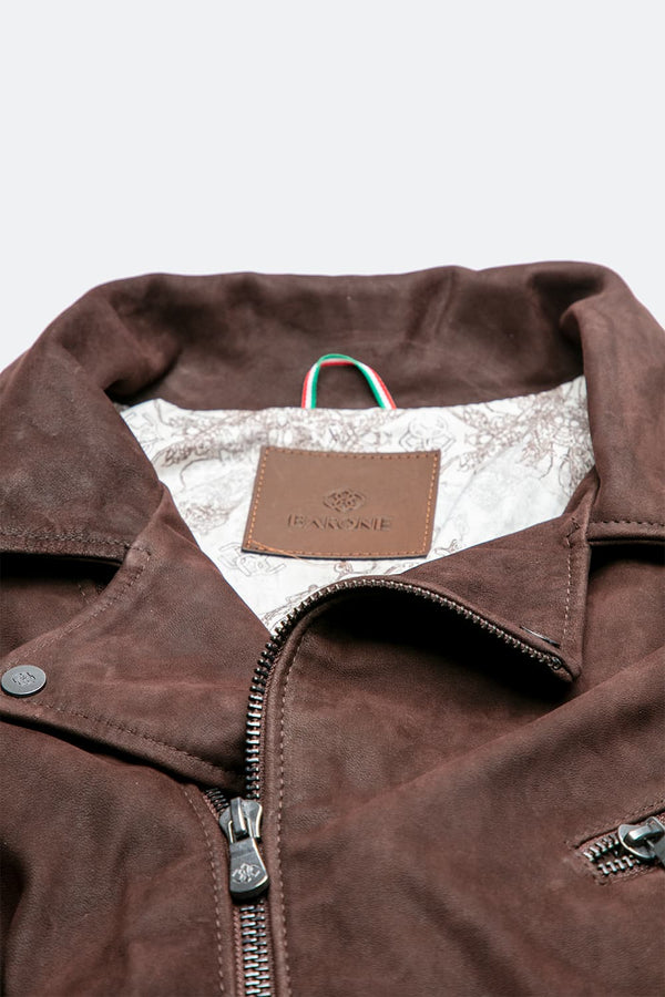 Chiodo Uomo Oleato giacca 100% vera pelle Made in Italy - Barone Firenze