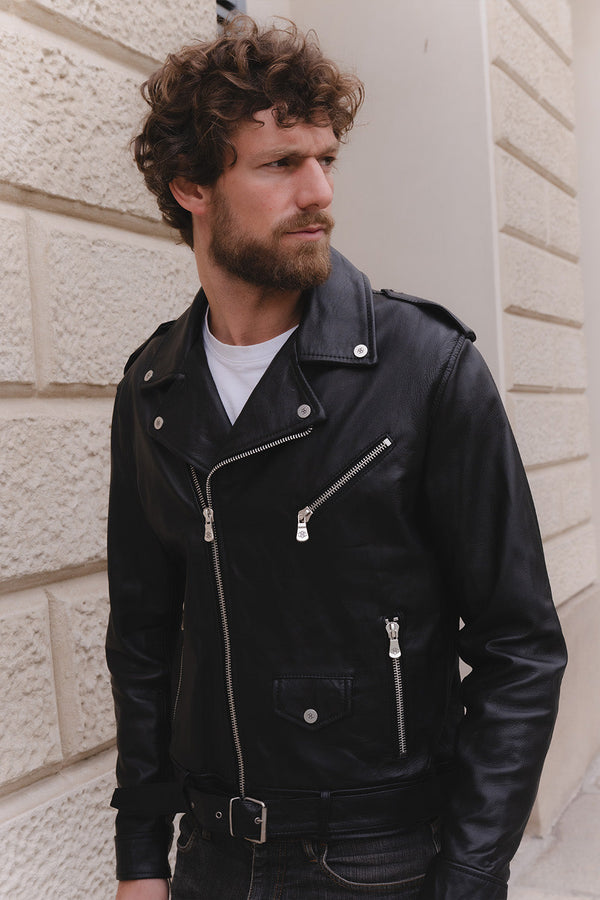 Chiodo Uomo giacca 100% vera pelle Made in Italy - Barone Firenze