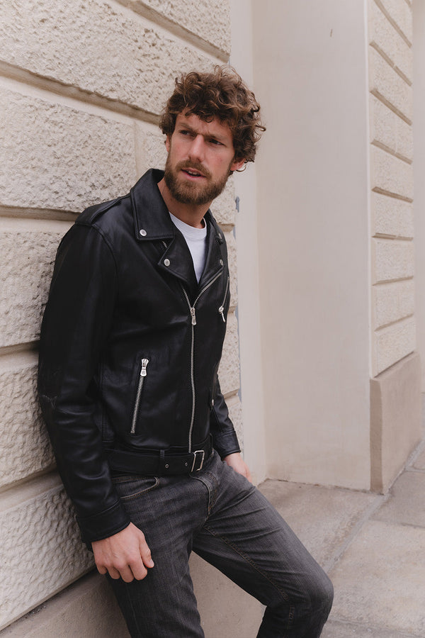 Chiodo Uomo giacca 100% vera pelle Made in Italy - Barone Firenze