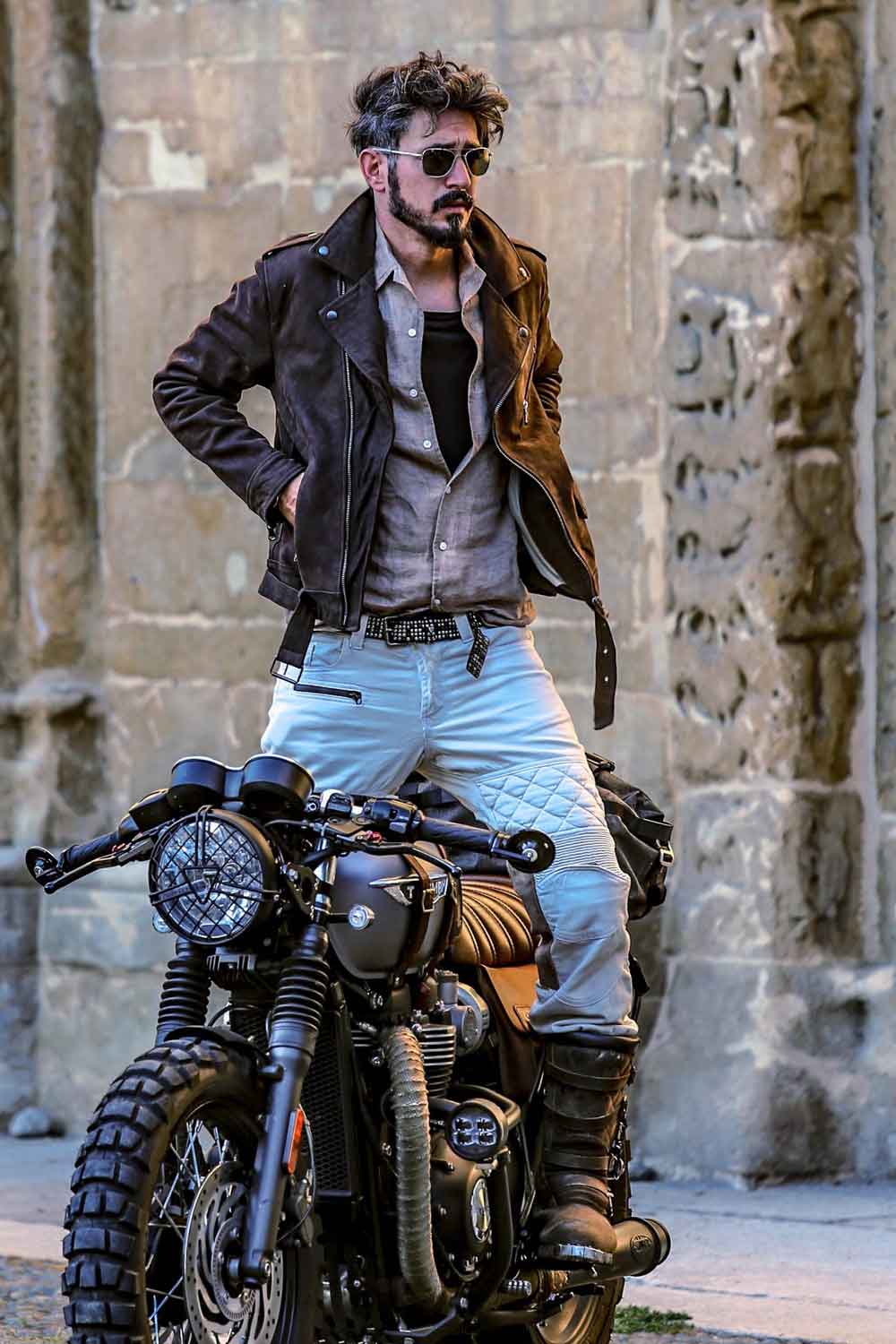 Chiodo Uomo Oleato giacca 100% vera pelle Made in Italy - Barone Firenze