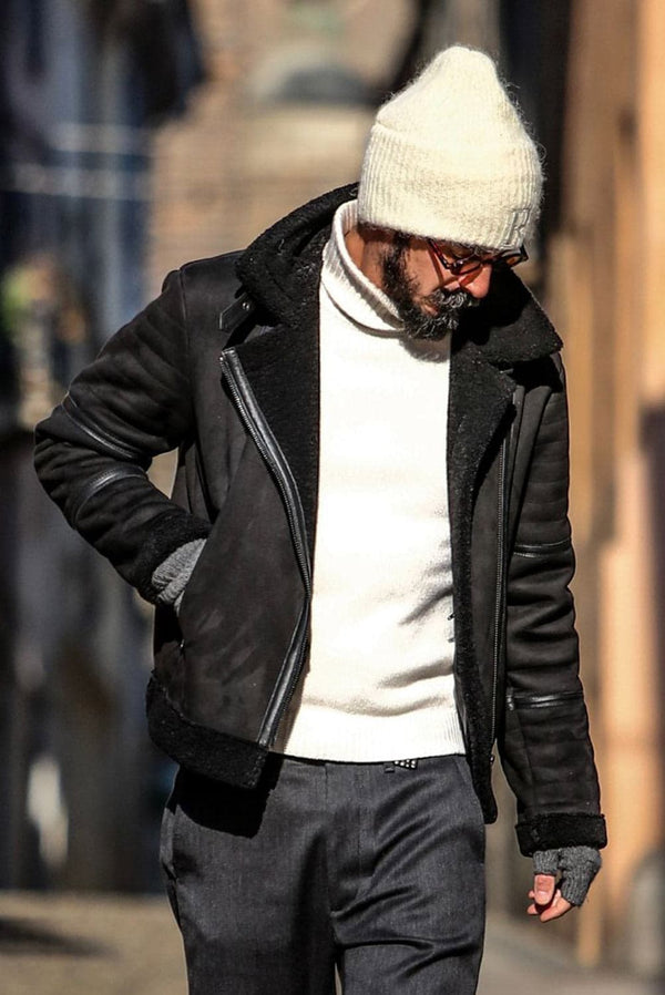 Chiodo Gold Shearling Style uomo Made in Italy - Barone Firenze