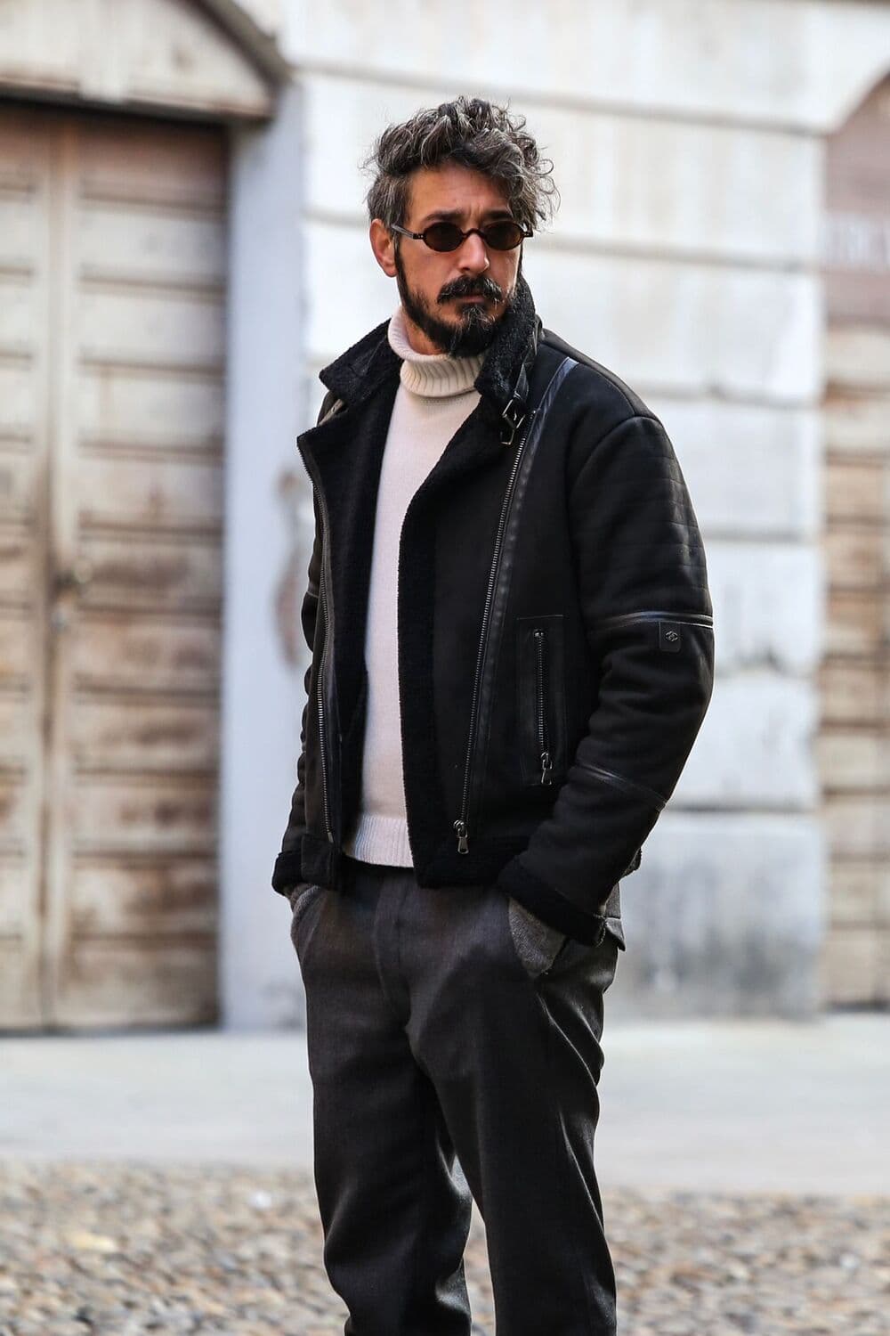 Chiodo Gold Shearling Style uomo Made in Italy - Barone Firenze