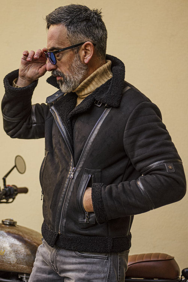 Chiodo Gold Shearling Style uomo Made in Italy - Barone Firenze