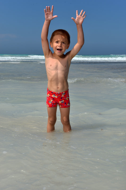 Boys' Swim Trunks Red Bears