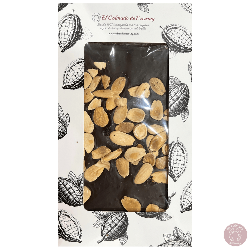 Chocolate artesano 75% cacao con almendra colmado ezcaray