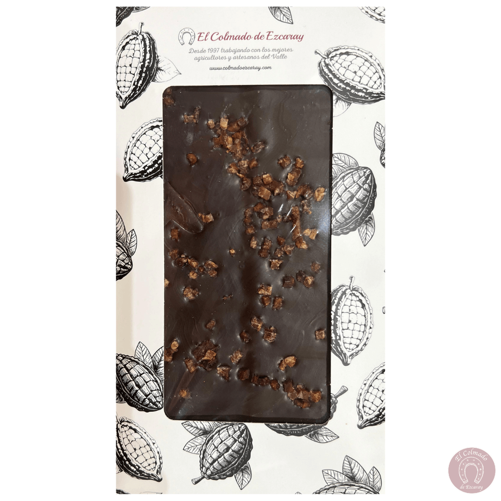 Chocolate artesano 75% cacao con jamón colmado ezcaray