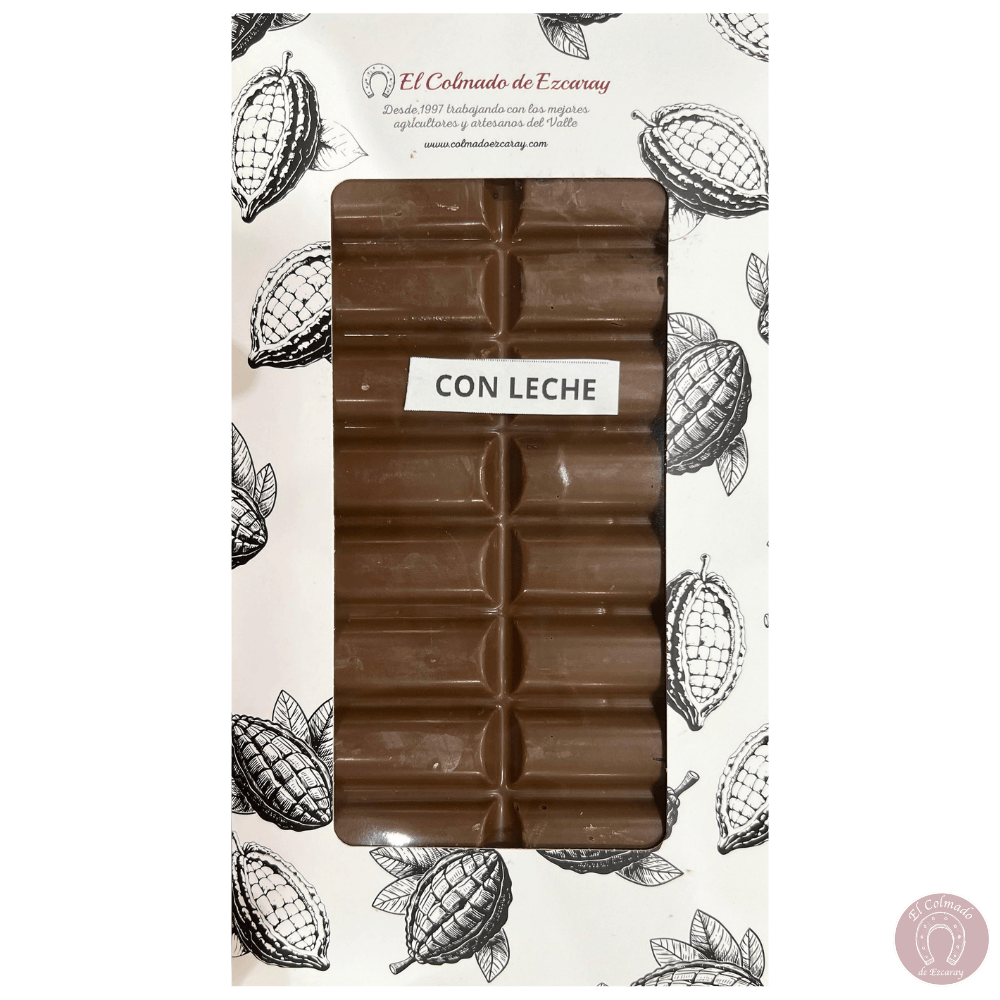 Chocolate artesano con leche colmado ezcaray