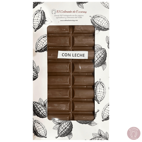 Chocolate artesano con leche colmado ezcaray