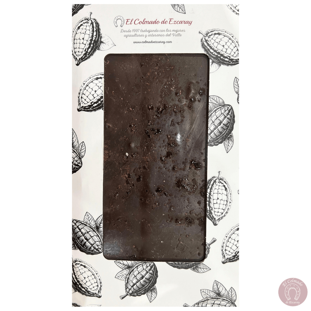 Chocolate artesano 75% cacao con cacahuetes con vino Rioja sin alcohol