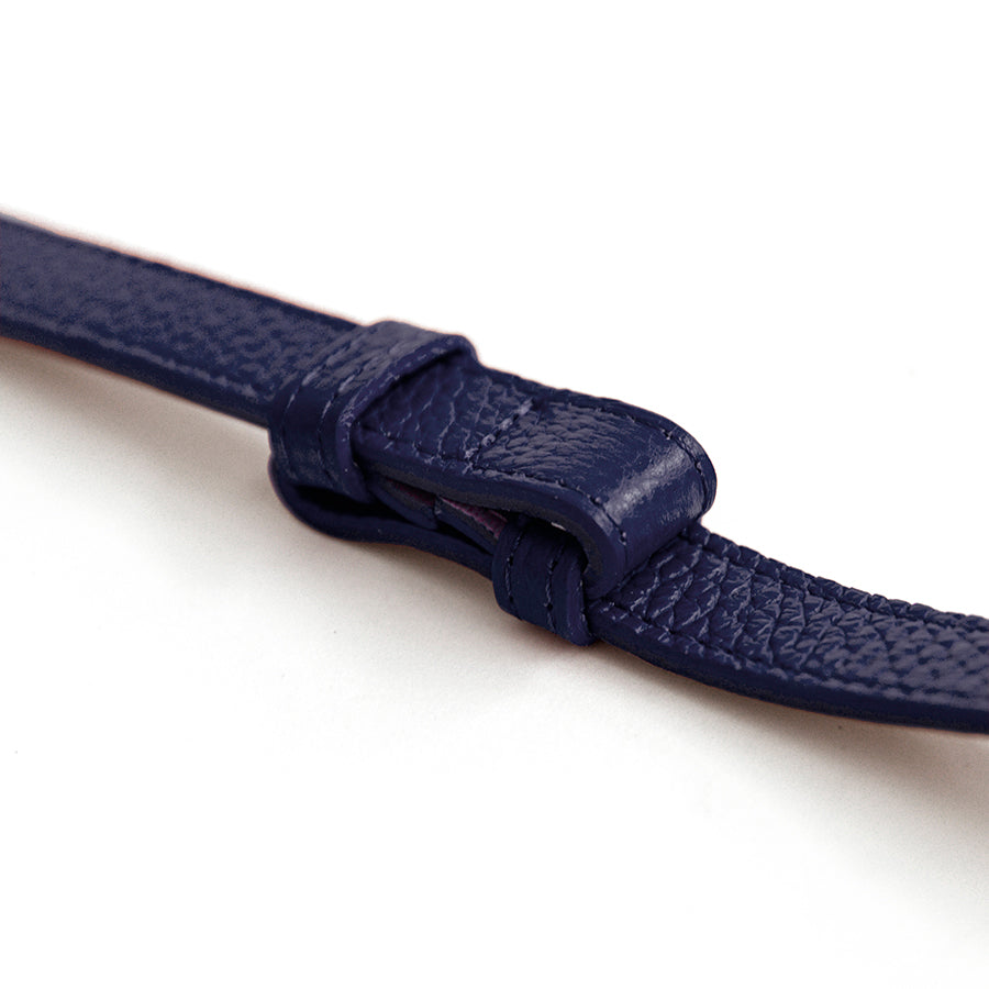 Cintura in pelle blu notte