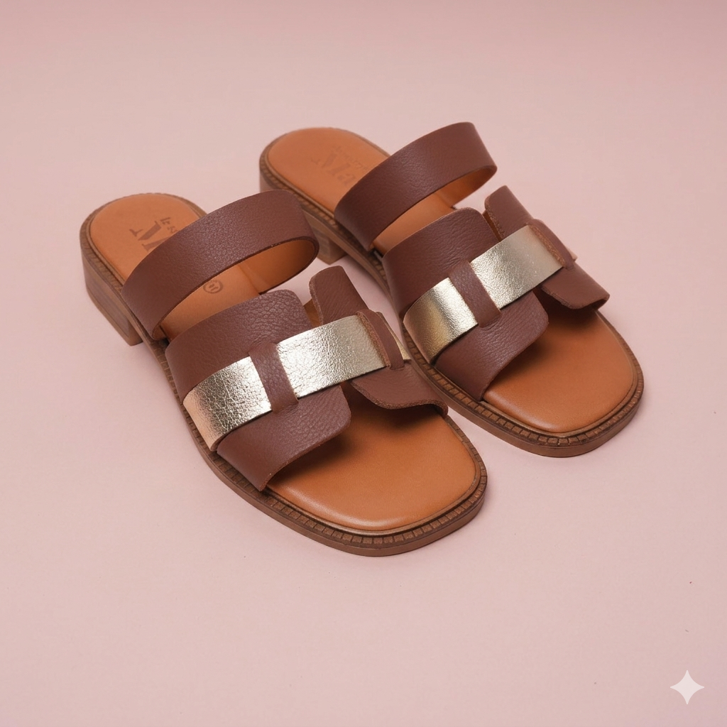Sandal Claudia Brandy in Platina