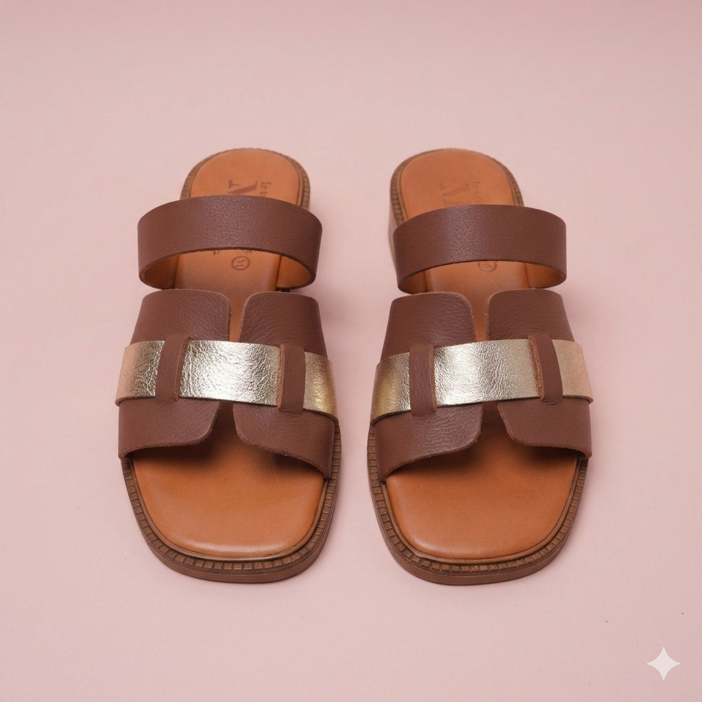 Sandal Claudia Brandy in Platina