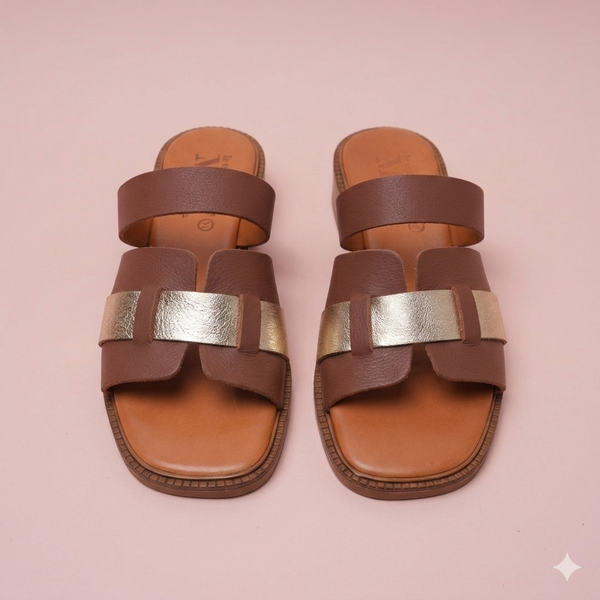 Sandal Claudia Brandy in Platina
