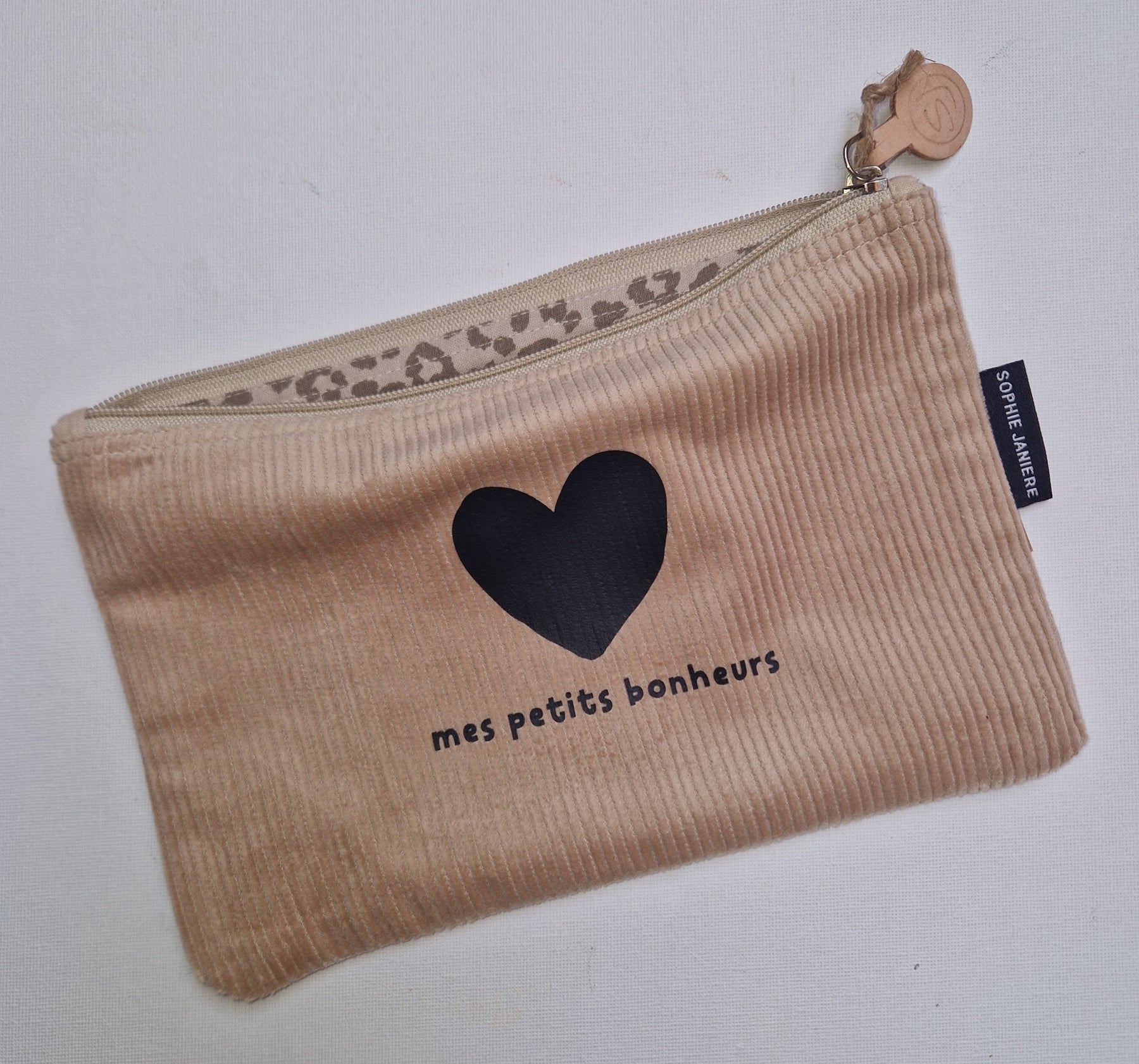 Flat velvet pouch my little joys