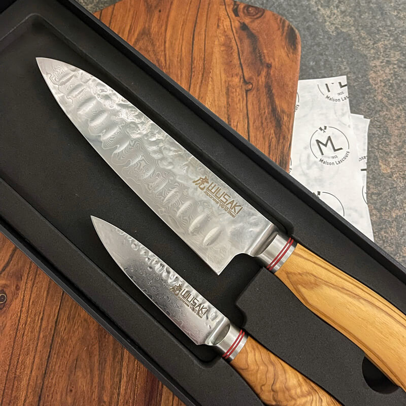 Ensemble de couteaux Wusaki Damas Olive VG10