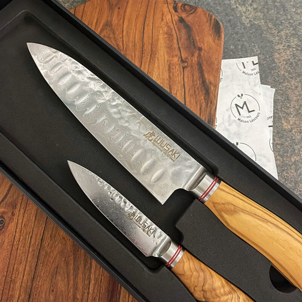 Ensemble de couteaux Wusaki Damas Olive VG10