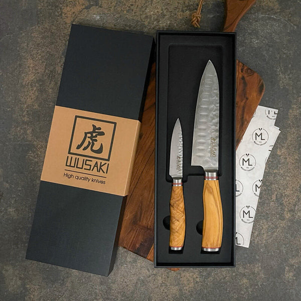 Ensemble de couteaux Wusaki Damas Olive VG10