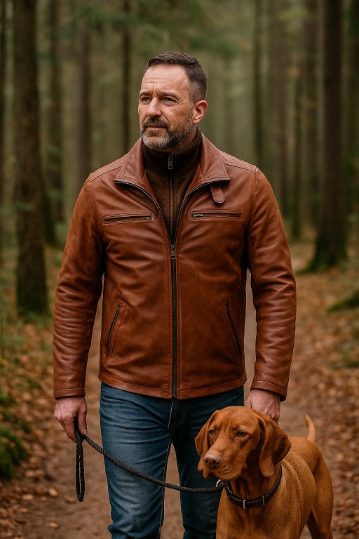 Colin Leather Men's Jacket Brandy
