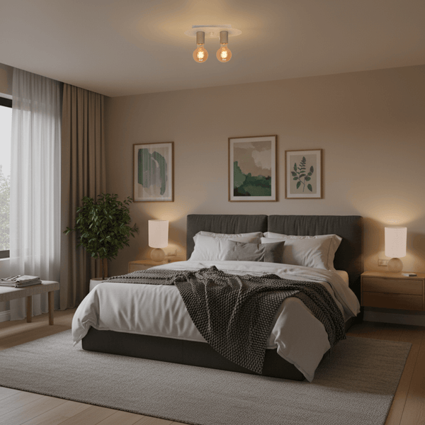 De zwarte plafondlamp van de Colorato serie voegt een moderne touch toe aan je interieur.