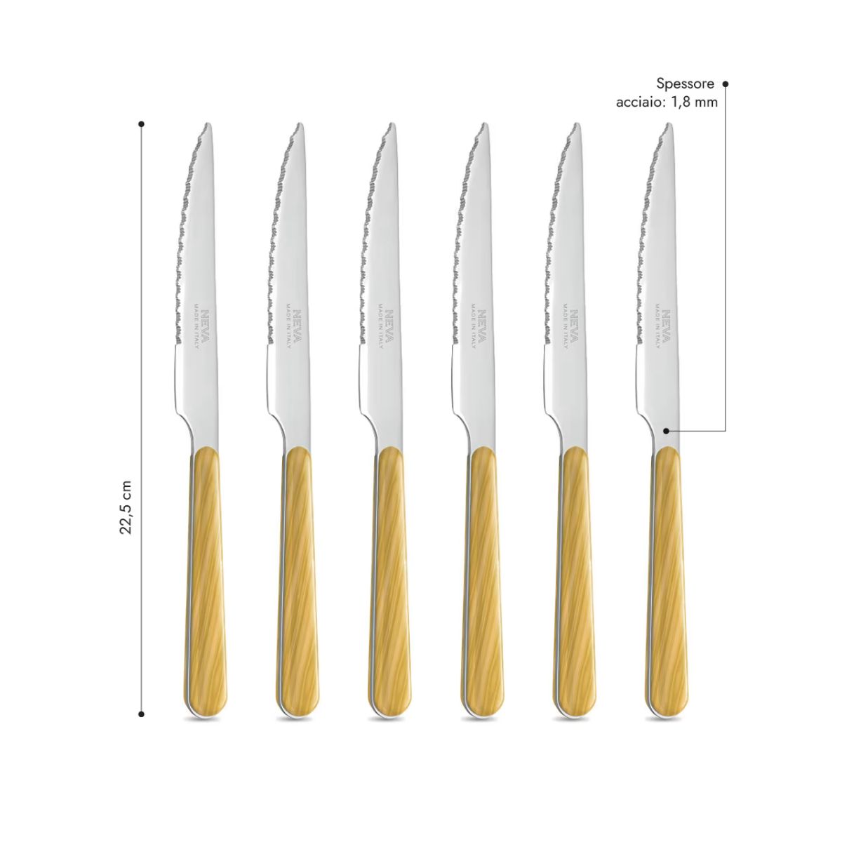 6 Steak Knives - Yellow Fir BD15500Y