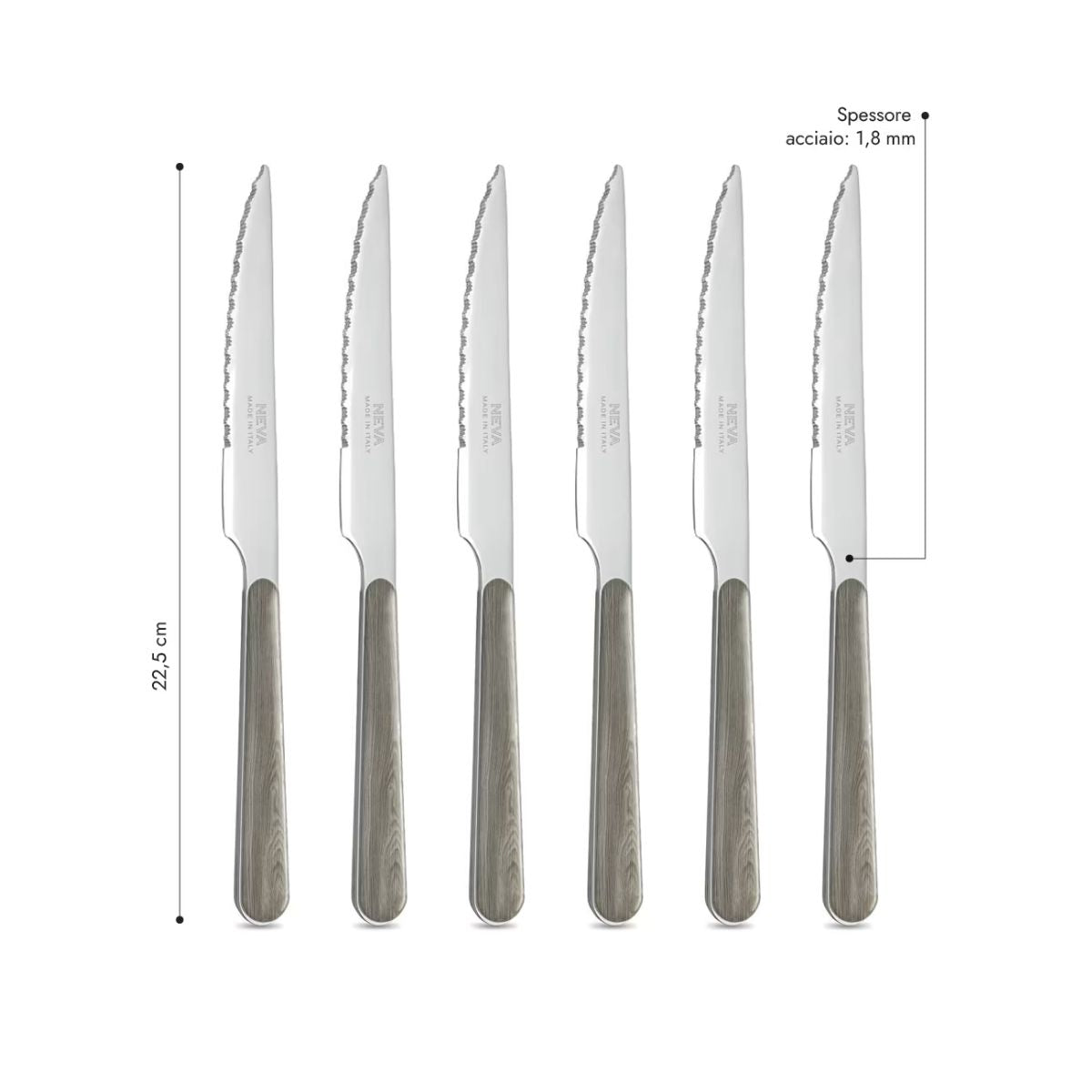 6 Steak Knives - Pine Tortora BD15003