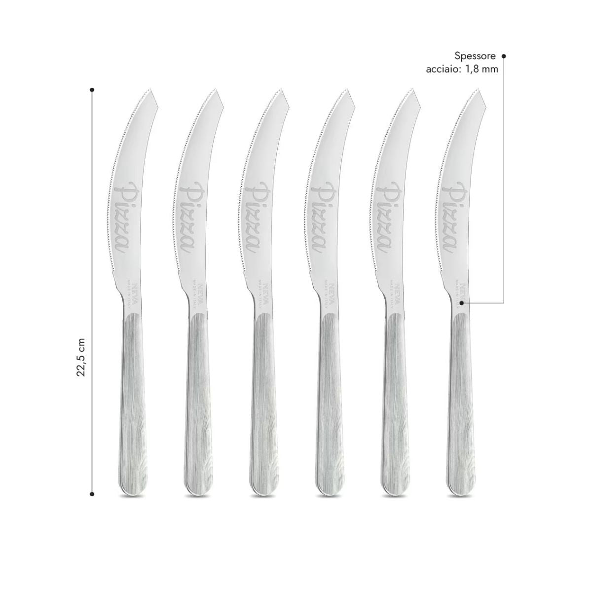 6 Pizza Knife - Bleached Pine BD15002