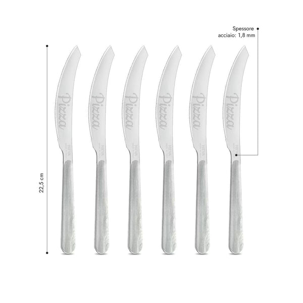 6 Pizza Knife - Bleached Pine BD15002