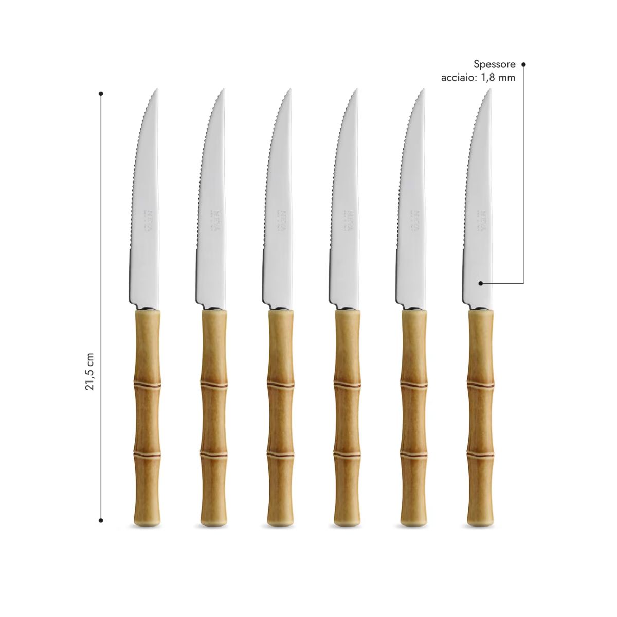 6 Steak Knives - Bamboo Beige LD14401C
