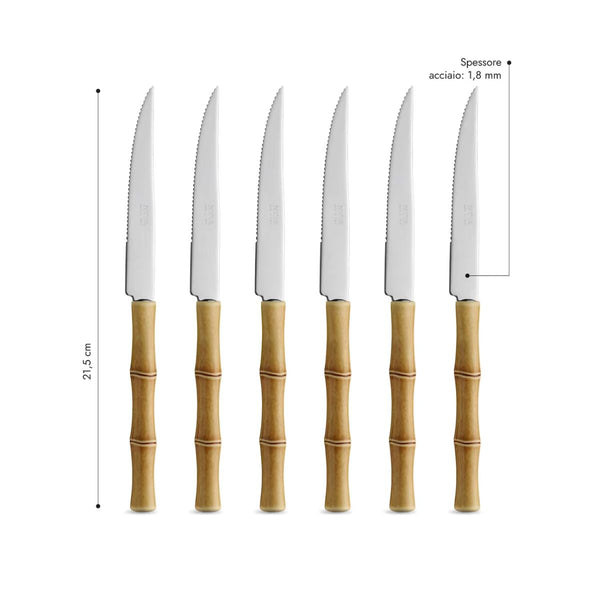 6 Steak Knives - Bamboo Beige LD14401C