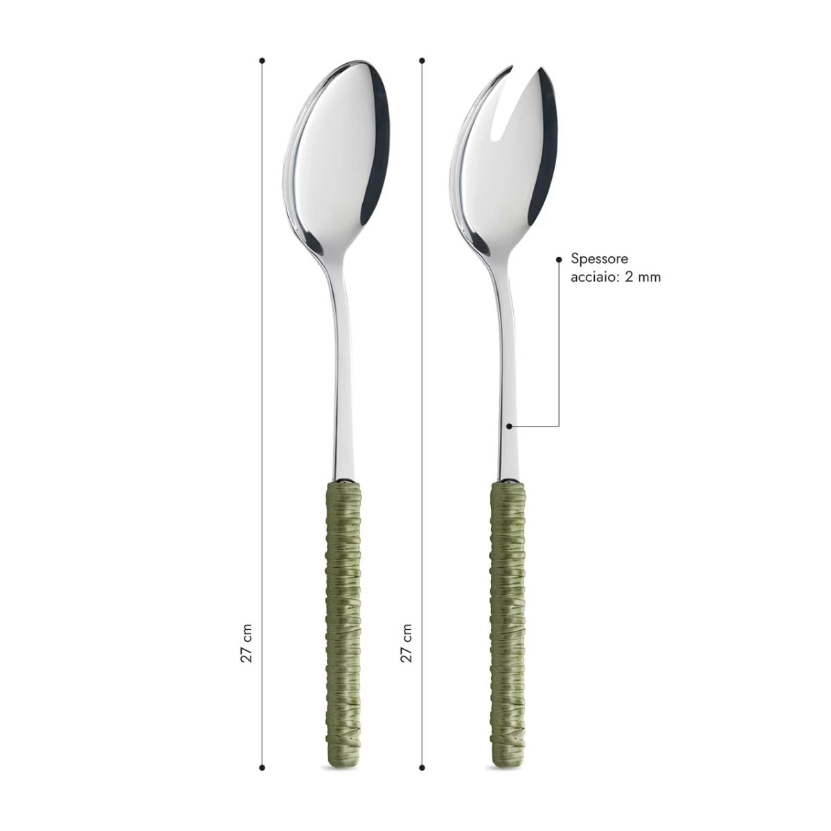 Salad Set - Sage Green Rattan LD14307C