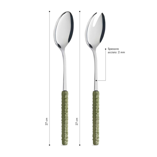 Salad Set - Sage Green Rattan LD14307C