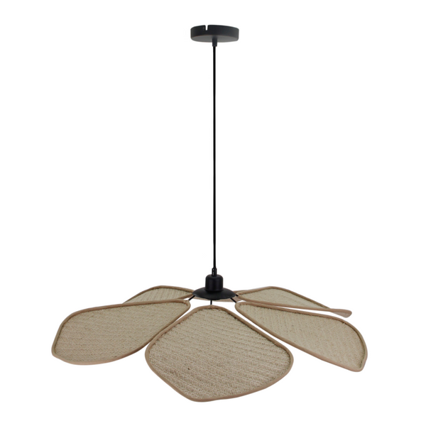 Detailweergave van de natuurlijke Corvo hanglamp. Deze bohemian lamp brengt een warme, organische sfeer in jouw interieur.